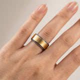 HANDMADE RUSTIC TWO TONE RING - (ADJUSTABLE)