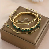Green Gemstone Bracelet Set