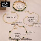 Green Gemstone Bracelet Set