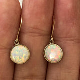 Timeless Gold Plated White Opal Earrings