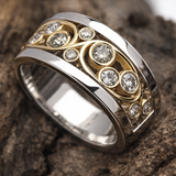 Vintage Gold & Silver Ivy Zirconia Ring