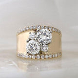 Vintage Golden Bright Zirconia Ring